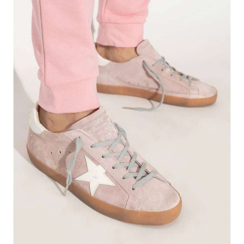 Golden Goose Superstar Sneaker Pink Suede/White/Gum Sole sz 41 New in Box